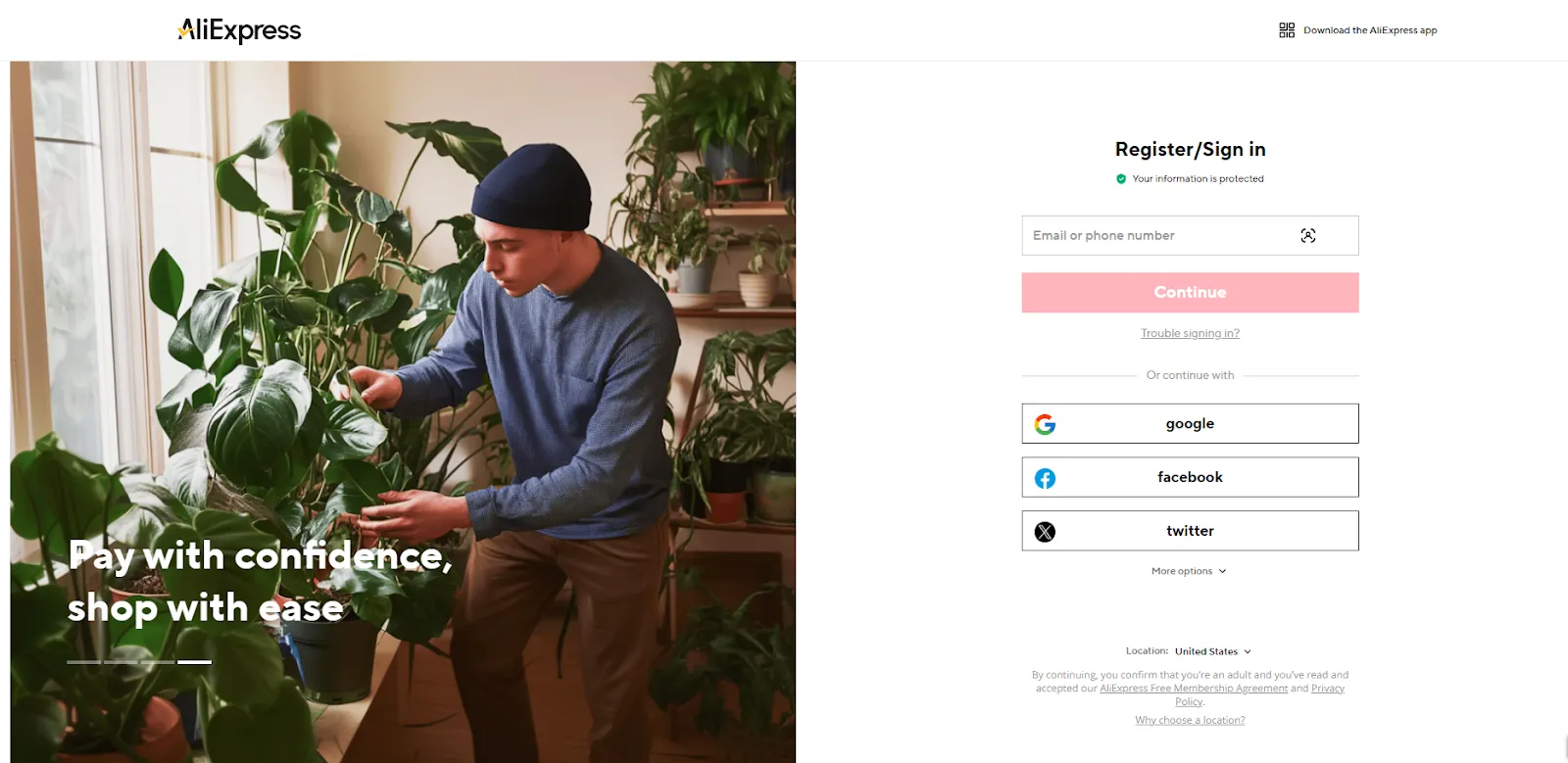 2. Create an AliExpress account